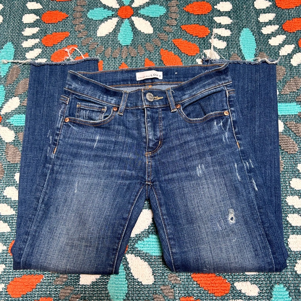 Loft Petite Modern Straight Leg Jeans Size 00p Dark Wash Never Worn
